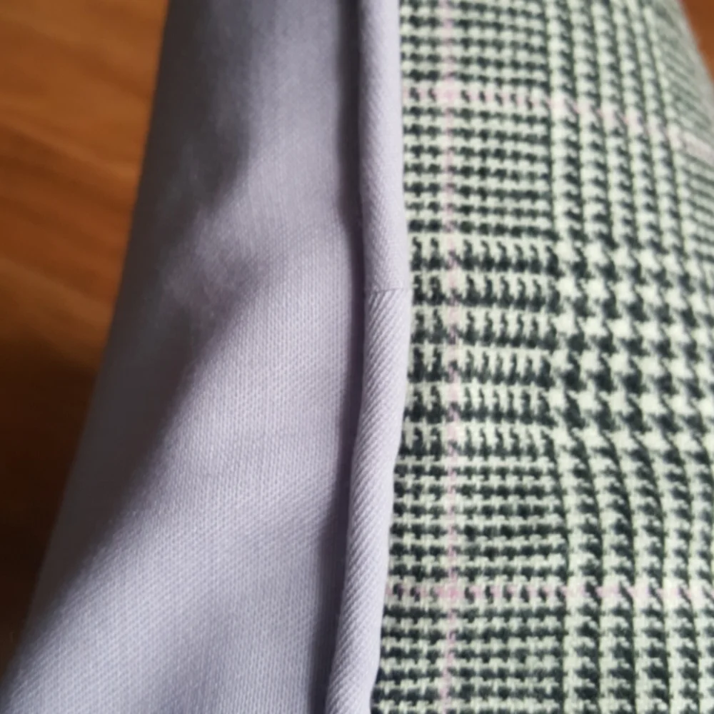 NWT, Boutique wool blend plaid and lilac pillow